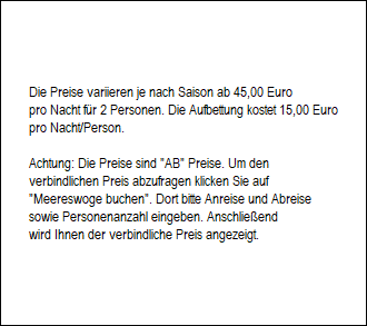 Preis Ferienwohnung Meereswoge Bansin